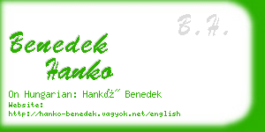 benedek hanko business card